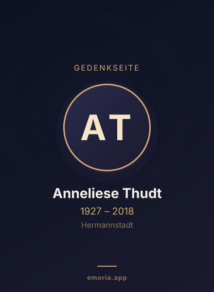 Gedenkportrait von Anneliese Thudt