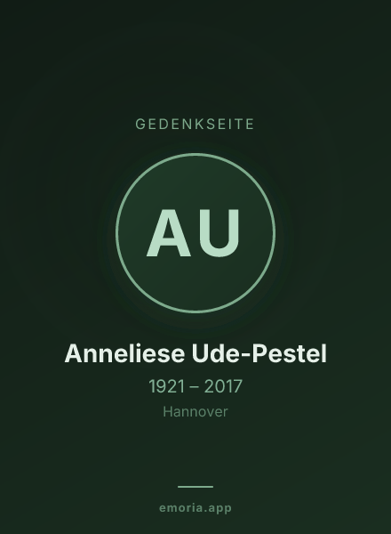 Gedenkportrait von Anneliese Ude-Pestel