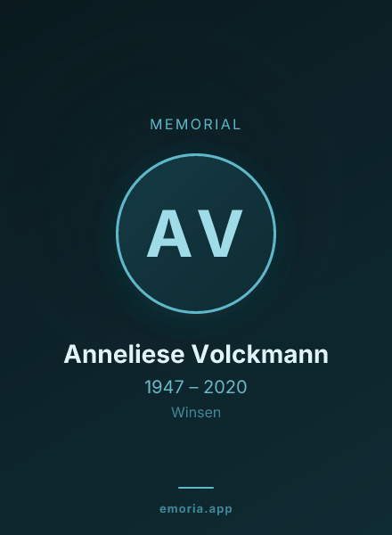 Memorial portrait of Anneliese Volckmann