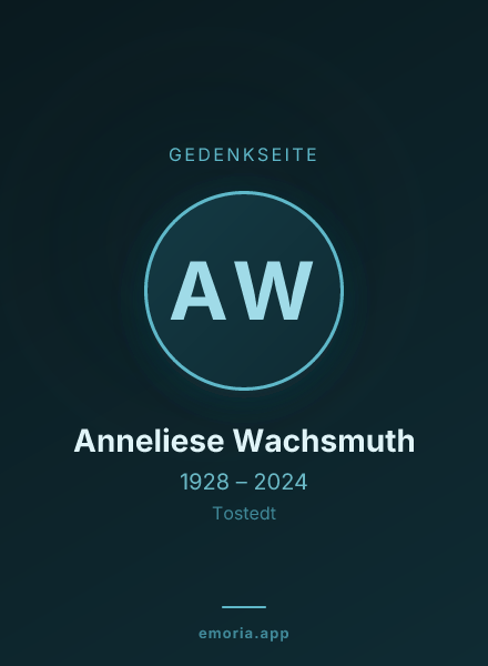 Gedenkportrait von Anneliese Wachsmuth