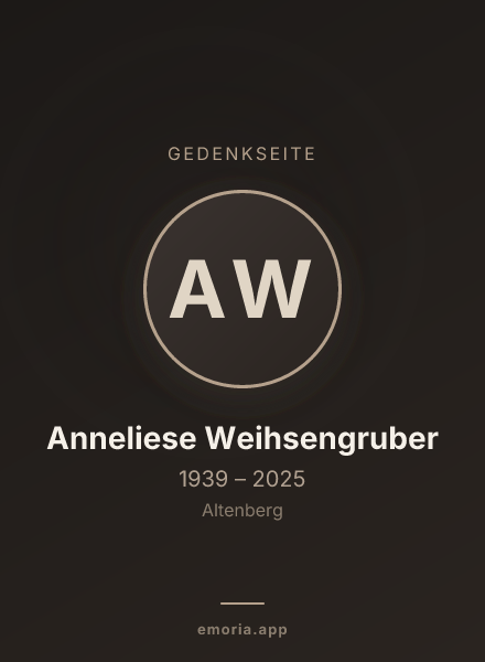 Gedenkportrait von Anneliese Weihsengruber