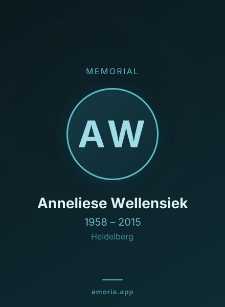 Memorial portrait of Anneliese Wellensiek