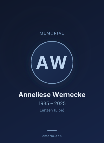 Memorial portrait of Anneliese Wernecke