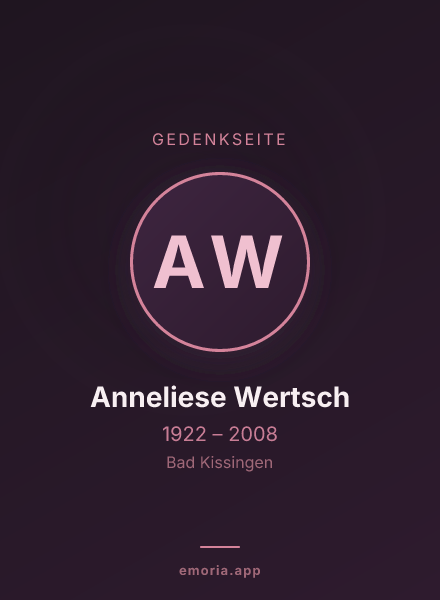 Gedenkportrait von Anneliese Wertsch