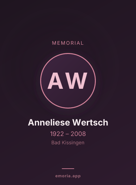 Memorial portrait of Anneliese Wertsch