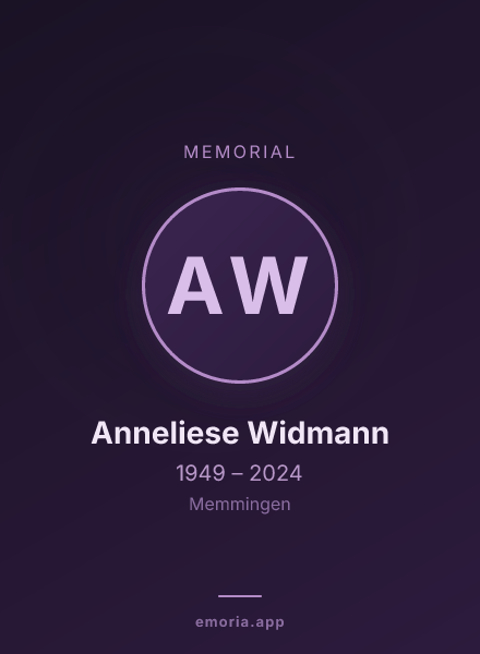 Memorial portrait of Anneliese Widmann