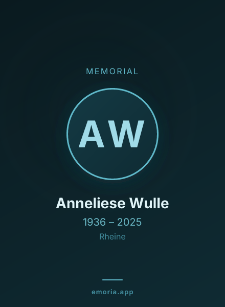 Memorial portrait of Anneliese Wulle