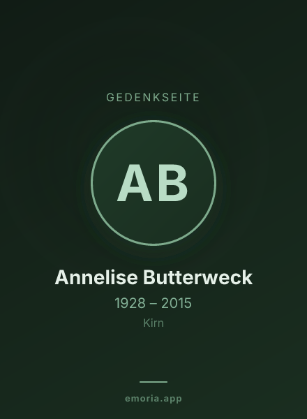 Gedenkportrait von Annelise Butterweck