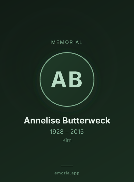 Memorial portrait of Annelise Butterweck