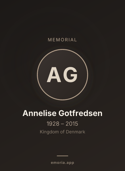 Memorial portrait of Annelise Gotfredsen
