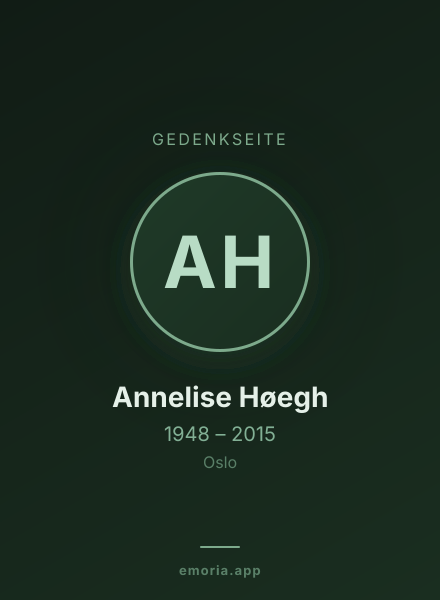 Gedenkportrait von Annelise Høegh