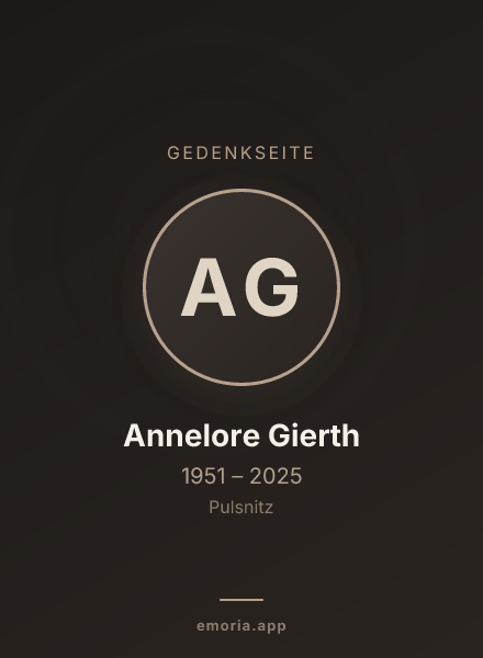 Gedenkportrait von Annelore Gierth