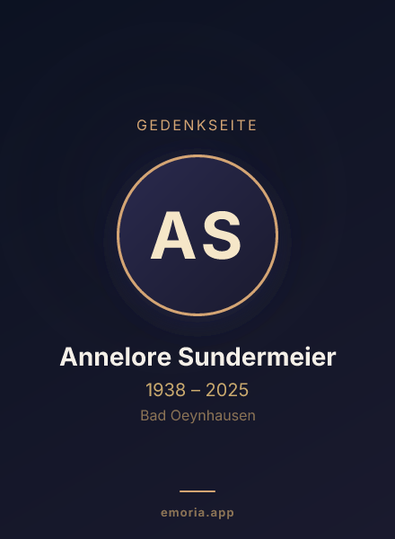 Gedenkportrait von Annelore Sundermeier