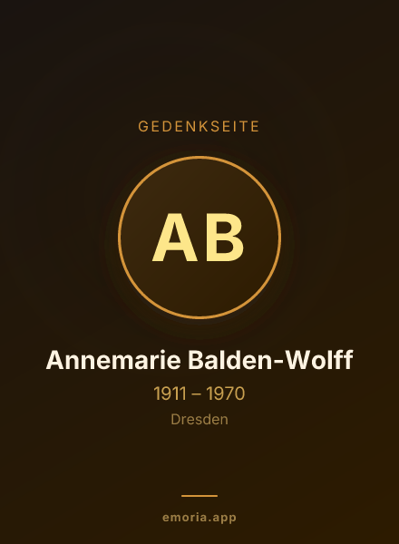 Gedenkportrait von Annemarie Balden-Wolff