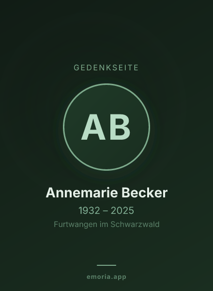 Gedenkportrait von Annemarie Becker