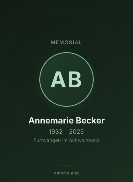 Memorial portrait of Annemarie Becker