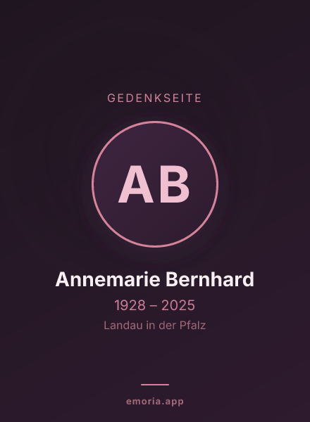 Gedenkportrait von Annemarie Bernhard
