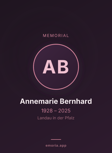 Memorial portrait of Annemarie Bernhard