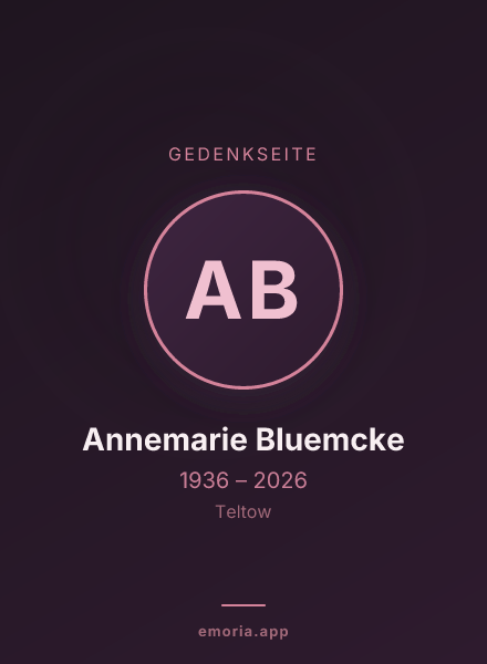 Gedenkportrait von Annemarie Bluemcke