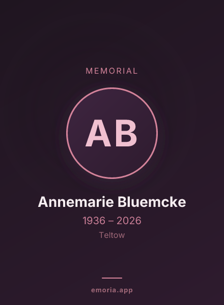 Memorial portrait of Annemarie Bluemcke