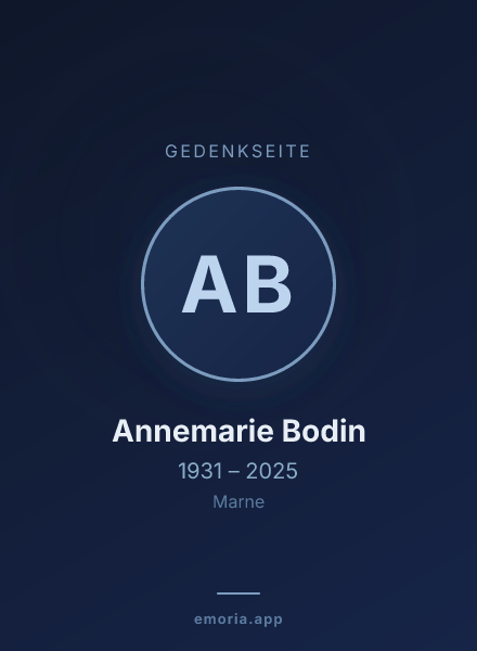 Gedenkportrait von Annemarie Bodin