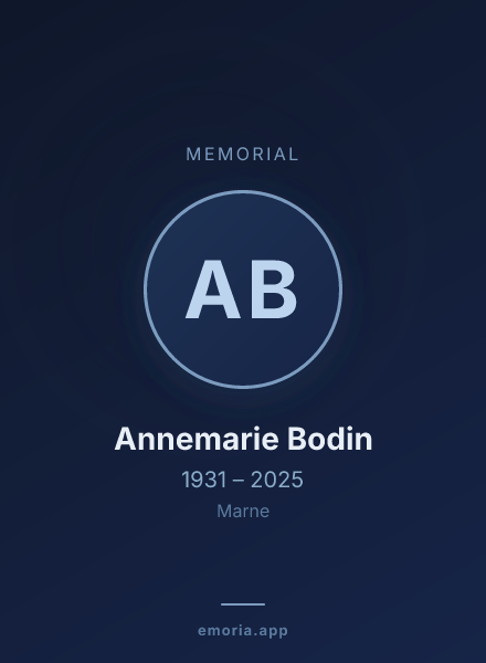 Memorial portrait of Annemarie Bodin