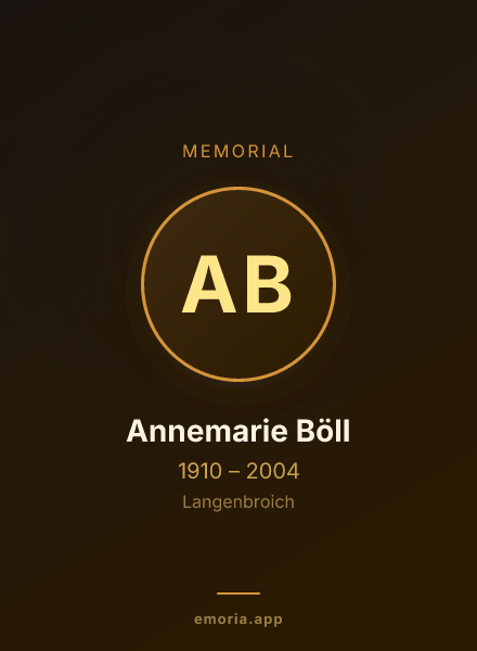 Memorial portrait of Annemarie Böll