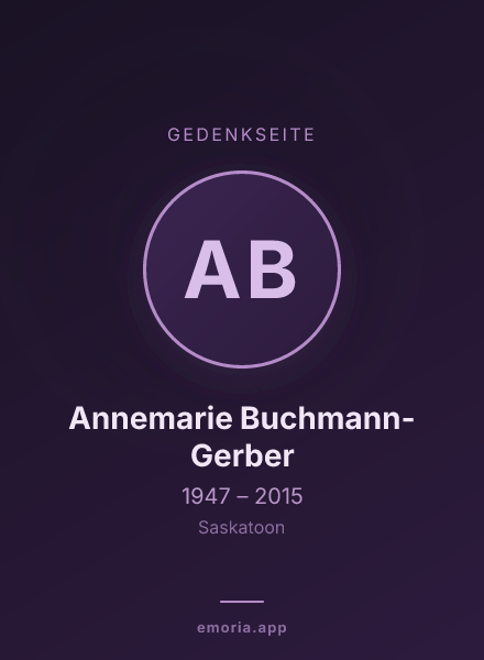 Gedenkportrait von Annemarie Buchmann-Gerber