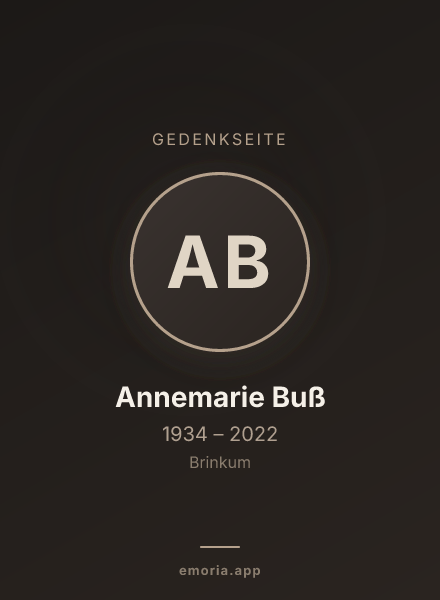 Gedenkportrait von Annemarie Buß