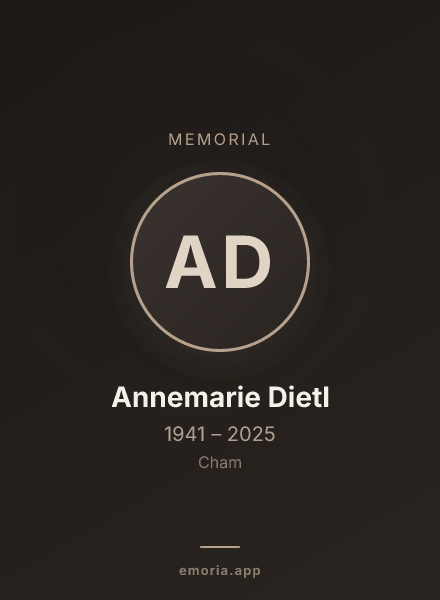 Memorial portrait of Annemarie Dietl