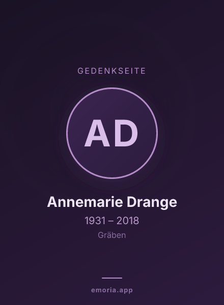Gedenkportrait von Annemarie Drange