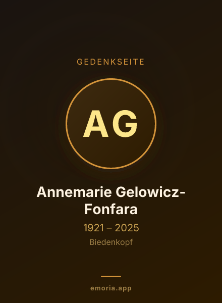 Gedenkportrait von Annemarie Gelowicz-Fonfara