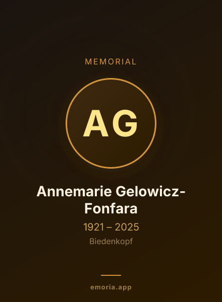 Memorial portrait of Annemarie Gelowicz-Fonfara