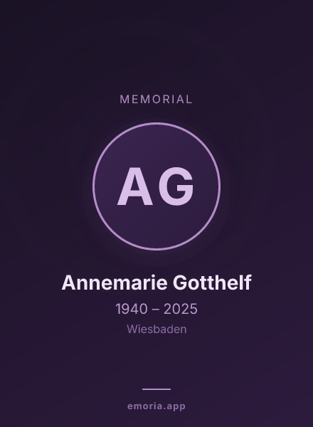 Memorial portrait of Annemarie Gotthelf