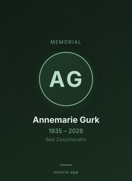 Memorial portrait of Annemarie Gurk