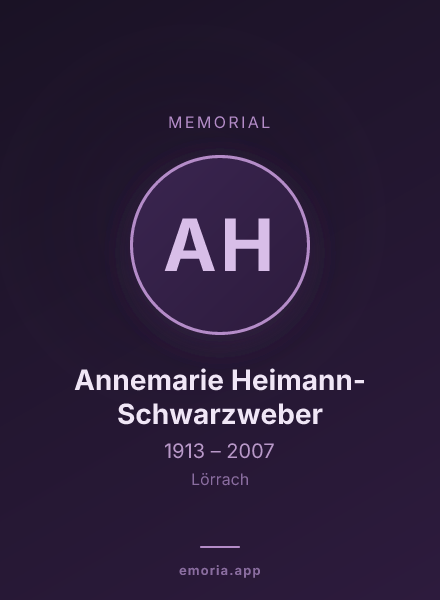 Memorial portrait of Annemarie Heimann-Schwarzweber
