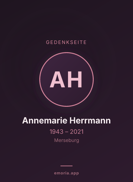 Gedenkportrait von Annemarie Herrmann