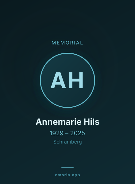 Memorial portrait of Annemarie Hils