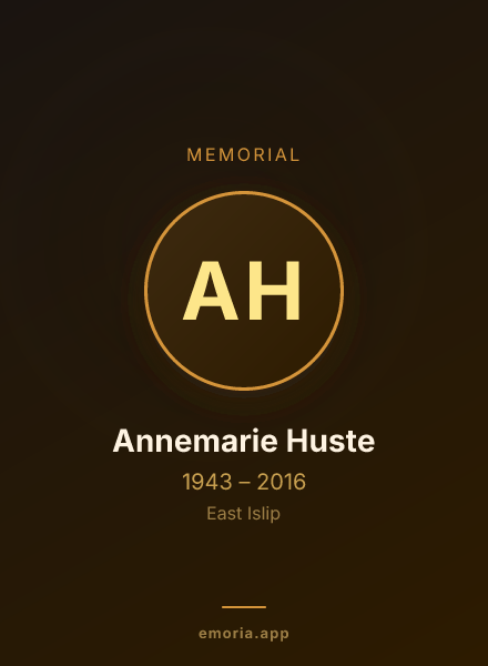 Memorial portrait of Annemarie Huste