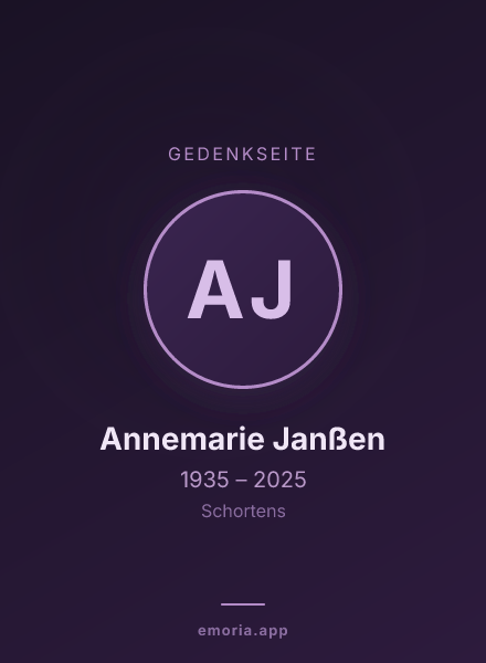 Gedenkportrait von Annemarie Janßen