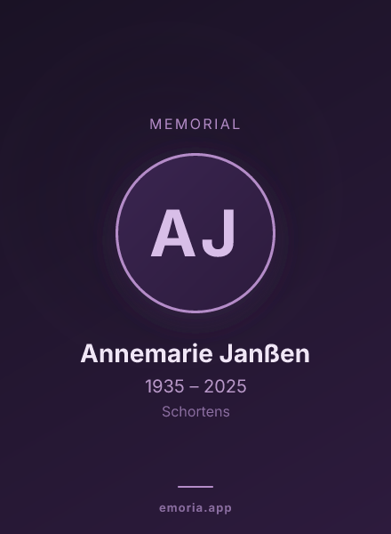 Memorial portrait of Annemarie Janßen