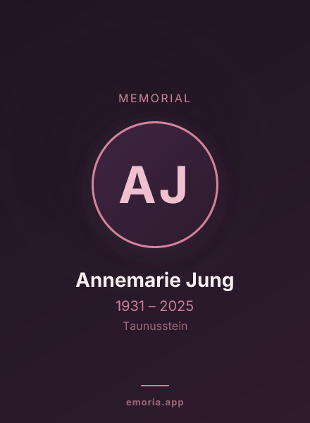 Memorial portrait of Annemarie Jung
