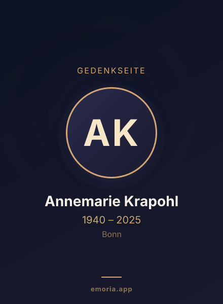 Gedenkportrait von Annemarie Krapohl