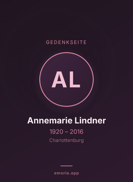 Gedenkportrait von Annemarie Lindner