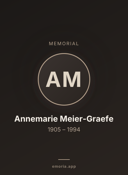 Memorial portrait of Annemarie Meier-Graefe