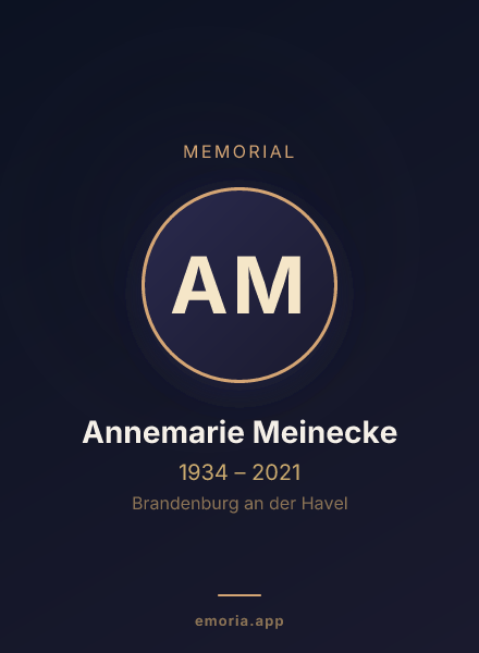 Memorial portrait of Annemarie Meinecke