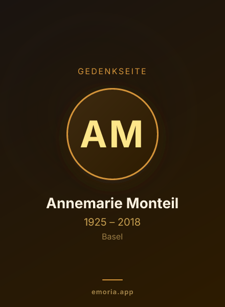 Gedenkportrait von Annemarie Monteil