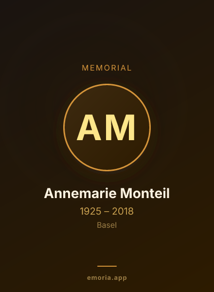 Memorial portrait of Annemarie Monteil