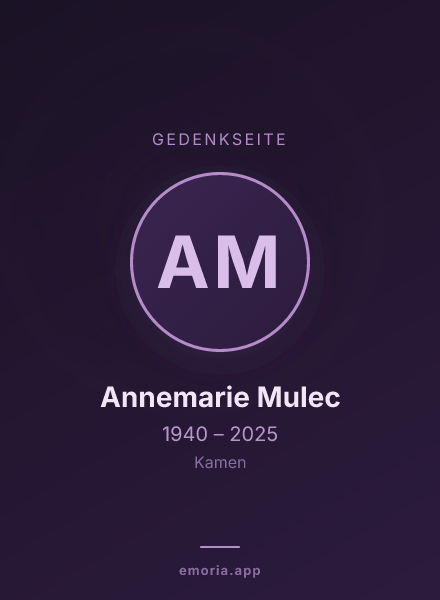 Gedenkportrait von Annemarie Mulec