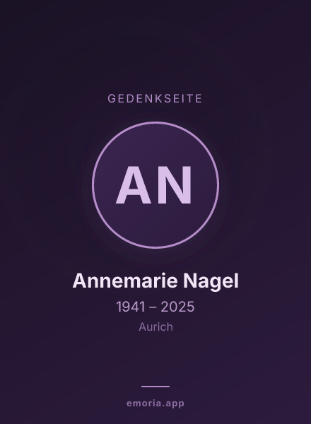 Gedenkportrait von Annemarie Nagel